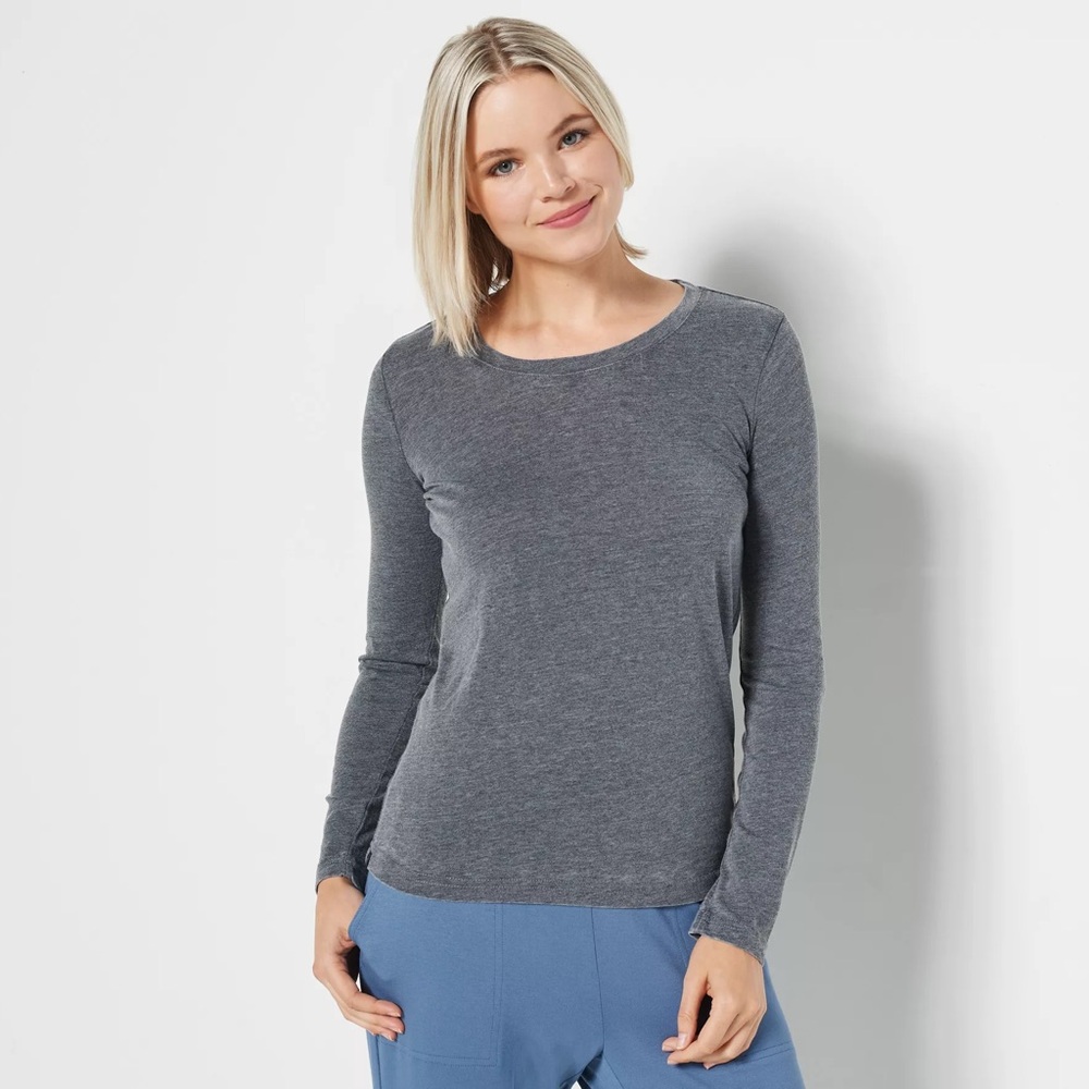 Barefoot dreams Malibu collection long sleeve burnout tee - large.